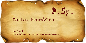 Matias Szeréna névjegykártya